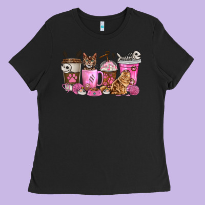 Ladies Tee cat coffee cups
