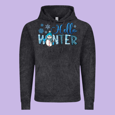 Hello Winter Vintage Hoodie Designed By Jahusdesignshop