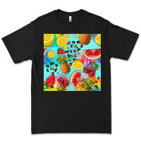 Black fruits tie dye seamless pattern Premium Tee - Zillion Design Studio