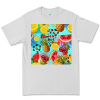 Dove Grey fruits tie dye seamless pattern Premium Tee - Zillion Design Studio