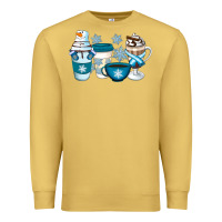 Antique Gold Winter Coffee Cups Premium Sweatshirt - Artiststas