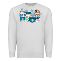 Dove Grey Winter Coffee Cups Premium Sweatshirt - Artiststas