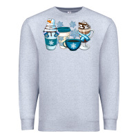 Heather Grey Winter Coffee Cups Premium Sweatshirt - Artiststas