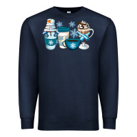 Navy Winter Coffee Cups Premium Sweatshirt - Artiststas