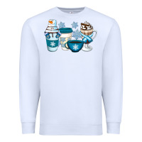 White Winter Coffee Cups Premium Sweatshirt - Artiststas