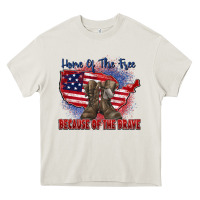 Cream home of the free because of the brave Heavy Core Tee - Zillion Design Studio