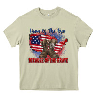 Home Of The Free Because Of The Brave Heavy Core Tee | Teevron
