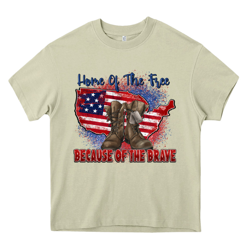 Home Of The Free Because Of The Brave Heavy Core Tee by Zillion Design Studio | Teevron