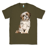 Army Green Shih Tzu Dog Classic Tee - LillyAllenDesigns