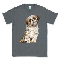 Charcoal Heather Shih Tzu Dog Classic Tee - LillyAllenDesigns