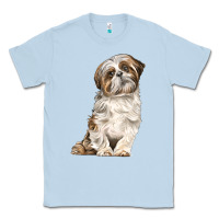 Dusty Blue Shih Tzu Dog Classic Tee - LillyAllenDesigns