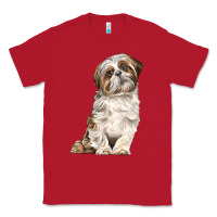 Red Shih Tzu Dog Classic Tee - LillyAllenDesigns