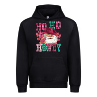 Black ho ho howdy santa pink christmas Urban Hoodie - CowGirlArtShop