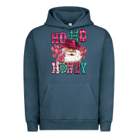 Pigment Midnight Navy ho ho howdy santa pink christmas Urban Hoodie - CowGirlArtShop