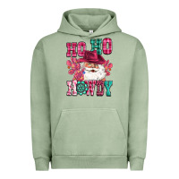 Pigment Oil Green ho ho howdy santa pink christmas Urban Hoodie - CowGirlArtShop