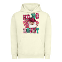 Pigment Pistachio ho ho howdy santa pink christmas Urban Hoodie - CowGirlArtShop