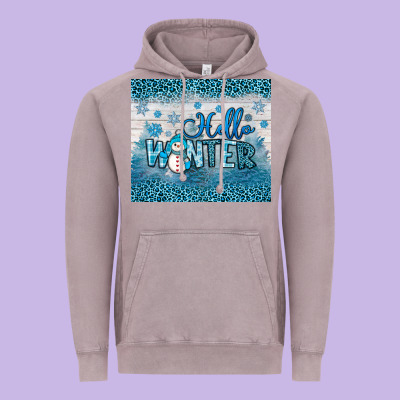 Hello Winter Vintage Hoodie Designed By Jahusdesignshop