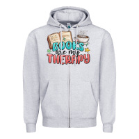 Heather Grey books are my therapy Zipper Hoodie - MaliasSmallBusiness