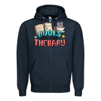 Navy books are my therapy Zipper Hoodie - MaliasSmallBusiness