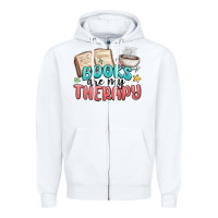 White books are my therapy Zipper Hoodie - MaliasSmallBusiness