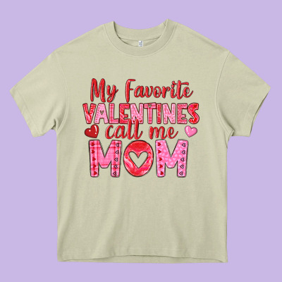 My Favorite Valentine Call Me Mom Heavy Core Tee Designed By Texasbilliewilder