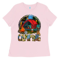 Bubblegum Pink camping Ladies Tee - texasbilliewilder