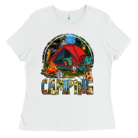 White camping Ladies Tee - texasbilliewilder
