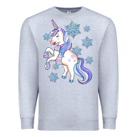 Heather Grey Winter unicorn Premium Sweatshirt - Artiststas