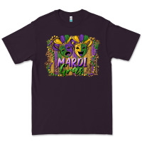 Plum mardi gras mask with leopard background Premium Tee - RanaPortraitStore