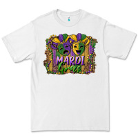 White mardi gras mask with leopard background Premium Tee - RanaPortraitStore