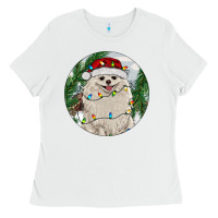 White Pomeranian And Farm Ladies Tee - RanaPortraitStore