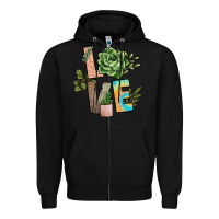 Black plant love Zipper Hoodie - NancyCooperArtShop