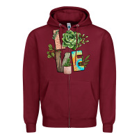 Burgundy plant love Zipper Hoodie - NancyCooperArtShop
