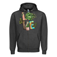 Charcoal Heather plant love Zipper Hoodie - NancyCooperArtShop