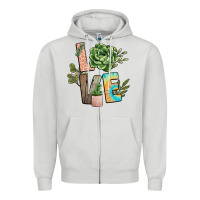 Dove Grey plant love Zipper Hoodie - NancyCooperArtShop