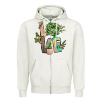 Oatmeal Heather plant love Zipper Hoodie - NancyCooperArtShop