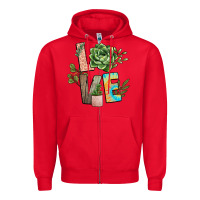 Red plant love Zipper Hoodie - NancyCooperArtShop