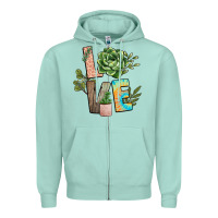 Seafoam plant love Zipper Hoodie - NancyCooperArtShop