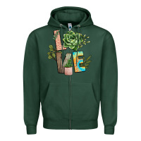 Sports Green plant love Zipper Hoodie - NancyCooperArtShop