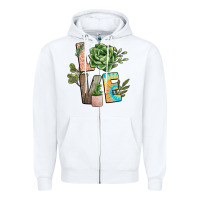 White plant love Zipper Hoodie - NancyCooperArtShop
