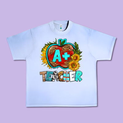 A+ Teacher Apple Urban Heavy Tee Designed By Bundleandbundleshop