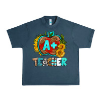 Midnight Navy a+ teacher apple Urban Heavy Tee - BundleAndBundleShop
