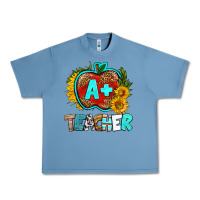 Pebble Blue a+ teacher apple Urban Heavy Tee - BundleAndBundleShop
