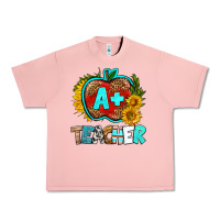 Salmon a+ teacher apple Urban Heavy Tee - BundleAndBundleShop