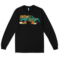 Black pumpkin farm truck no background Long Sleeve Tee - Jasminsmagicworld