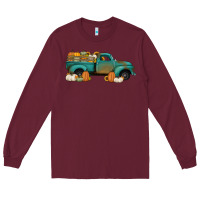 Burgundy pumpkin farm truck no background Long Sleeve Tee - Jasminsmagicworld