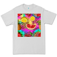 Dove Grey fruits leopard tie dye seamless pattern Premium Tee - Zillion Design Studio