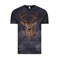 Cloud Black deer Vintage Tee - JahusDesignShop
