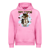 Fuchsia Pink merry christmas snowman Urban Hoodie - CowGirlArtShop