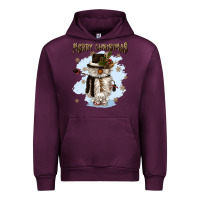 Mauve Wine merry christmas snowman Urban Hoodie - CowGirlArtShop